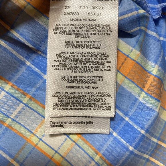 Columbia Mens XL Blue Orange Plaid Long Sleeve Button-Up Shirt Vented Fishing - Picture 6 of 15